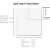 4 Piece Split Head Flex Sheet Set, 34" Top Split