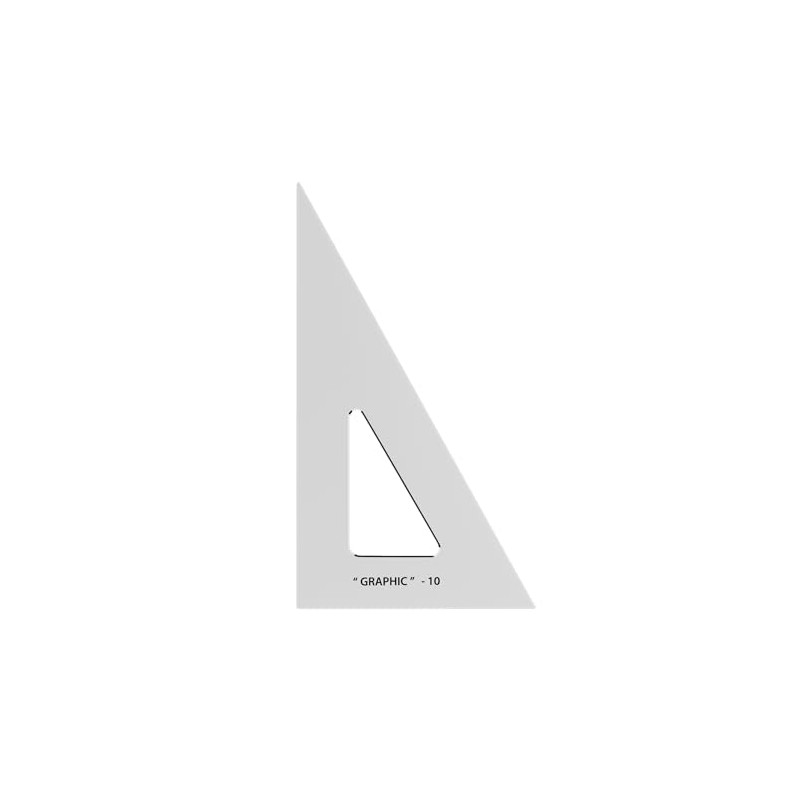 ALVIN Transparent Academic Triangle 30/60 Degree 10" Model S1390-10 Multipurpose