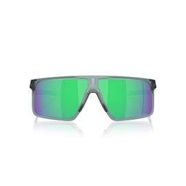 Oakley Men's OO9285 Helux Rectangular Sunglasses, Crystal Black/Prizm Jade, 61 mm