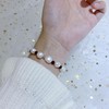 Red Garnet Beads Mixed Cultured Freshwater Baroque Pearl Stretch Bracelet