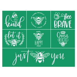JAJADO Reusable Silk Screen Stencil Bee Sayings Adhesive Stencil 8.5x11 inch, Bee Quote Bumblebee Silk Screen Transfer Animal Bee Stencil for Craft on Wood, T-Shirt, DIY Card, Home Decor Art Project