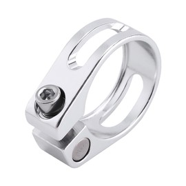 BLOOPIC 1PC Bicycle Seatpost Clamps 28.6mm / 31.8mm / 34.9mm Aluminum Seat Clamp Lightweight Easy Install Bolt-On Bicycle Accessories for Road Bike Mountain Bike Cycling (31.8mm - Silver)