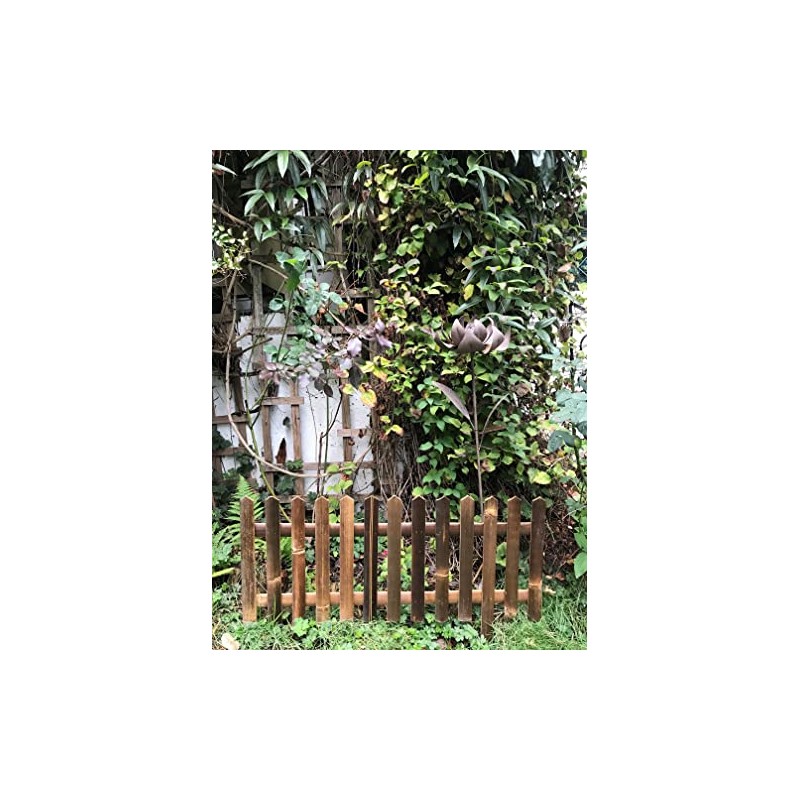 Black Bamboo Picket Garden Fence