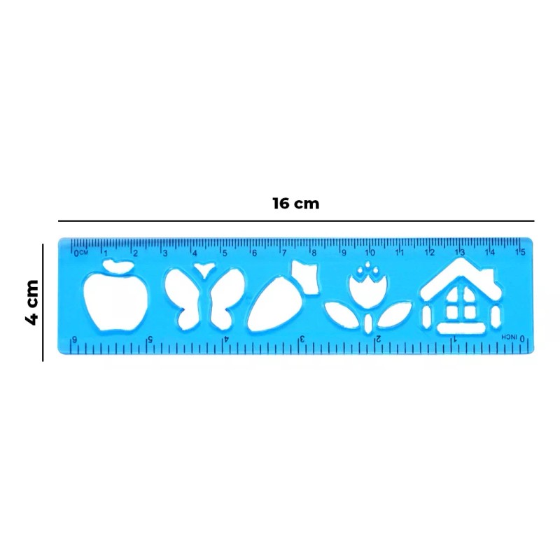 Jands Reglas Escolares Con Platilla De Letras Y Dibujos 4pz