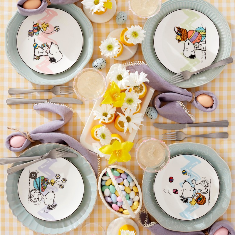Lenox Peanuts Snoopy 4-Piece Easter Accent Plates Set, 4 Count,