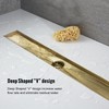Elefloom Linear Shower Drain, 18 inch Gold Drain with Removable