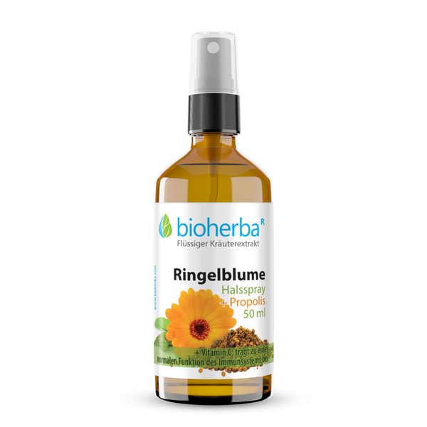 BIOHERBA Halsspray Ringelblume Extrakt – Calendula officinalis mit Propolis –