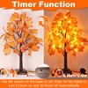 2 Pack 24 Inch Artificial Lighted Maple Tree with 48