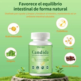 3 Candida Cleanse Con Hoja Orégano Ácido Caprílico 60cápsula Sin Sabor