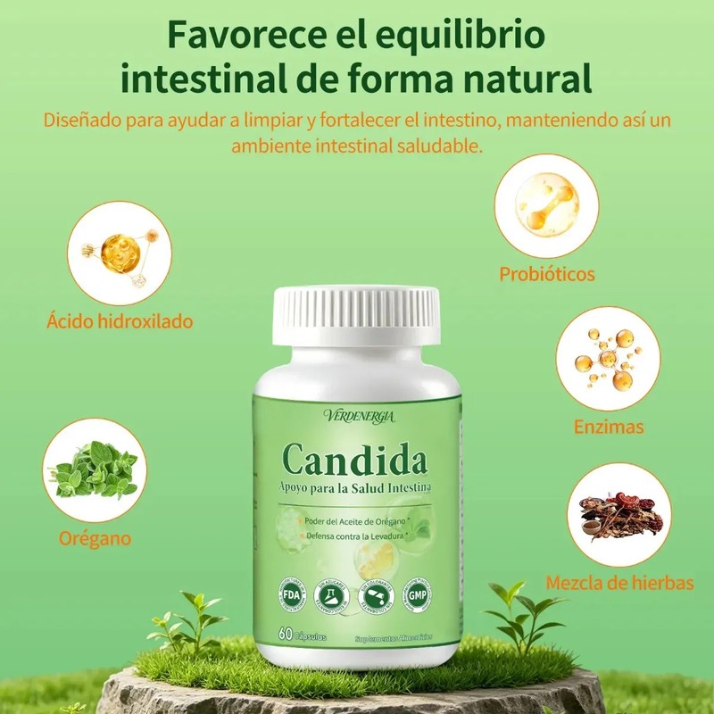 3 Candida Cleanse Con Hoja Orégano Ácido Caprílico 60cápsula Sin