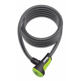 Onguard Neon Series 8157 Coil Cable Lock, 180cmx10mm, Green