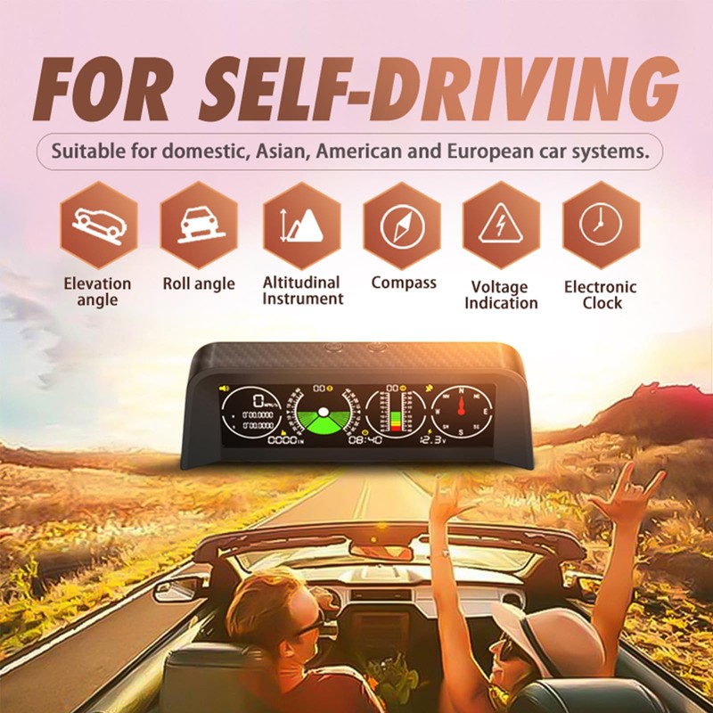 SKEKECIE Digital Car Inclinometer for Off-Roading & Overland - HUD