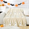 Halloween Ghost Throw Blanket 50x60, Ultra Soft Velvet All-Season Decorative
