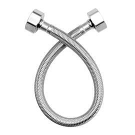 60cm Flexible Pipe Contectors 3/4" x 3/4" BSP Fitting Stainless Steel Braided Hose Pipes Tail Plumber Flex Hose DIY Repalcement for Bathroom Kitchen Boiler（Only 1 Pipe