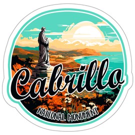 Cabrillo National Monument Sticker California Outdoor Location Decal Vinyl Small Waterproof for Water Bottle Mug Passport Book Scrapbook Notebook Laptop Skateboard Funny Gift Size - 4″×4″ ID44990