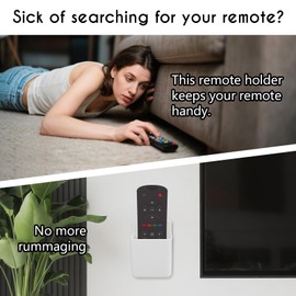 AUGHOA 2 Pack Self adhesive Remote Control Holder, Wall Mount Storage Box for TV and Air Conditioner Remote Controls, Pen Holder Organizers and Accessories for Home Office School (White)