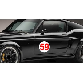 10" or 12" Set of Two Magnetic Custom Number Roundels Rally Autocross NASA - Track Day Number Classic Circle Rally car Door Racing Vinyl Decal Tuning Racing Sticker Vinyl (10" Round Set of 2)