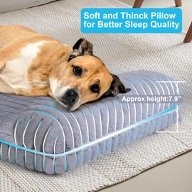 Comfort Dog Beds for Extra Large Dogs,Dog Bed with Removable Washable Cover, Deluxe Plush Dogs Bed for Crate with Pillow, Anti-Slip Pet Mat Mattress for Kennel with Durable Zipper(Brown,XL)