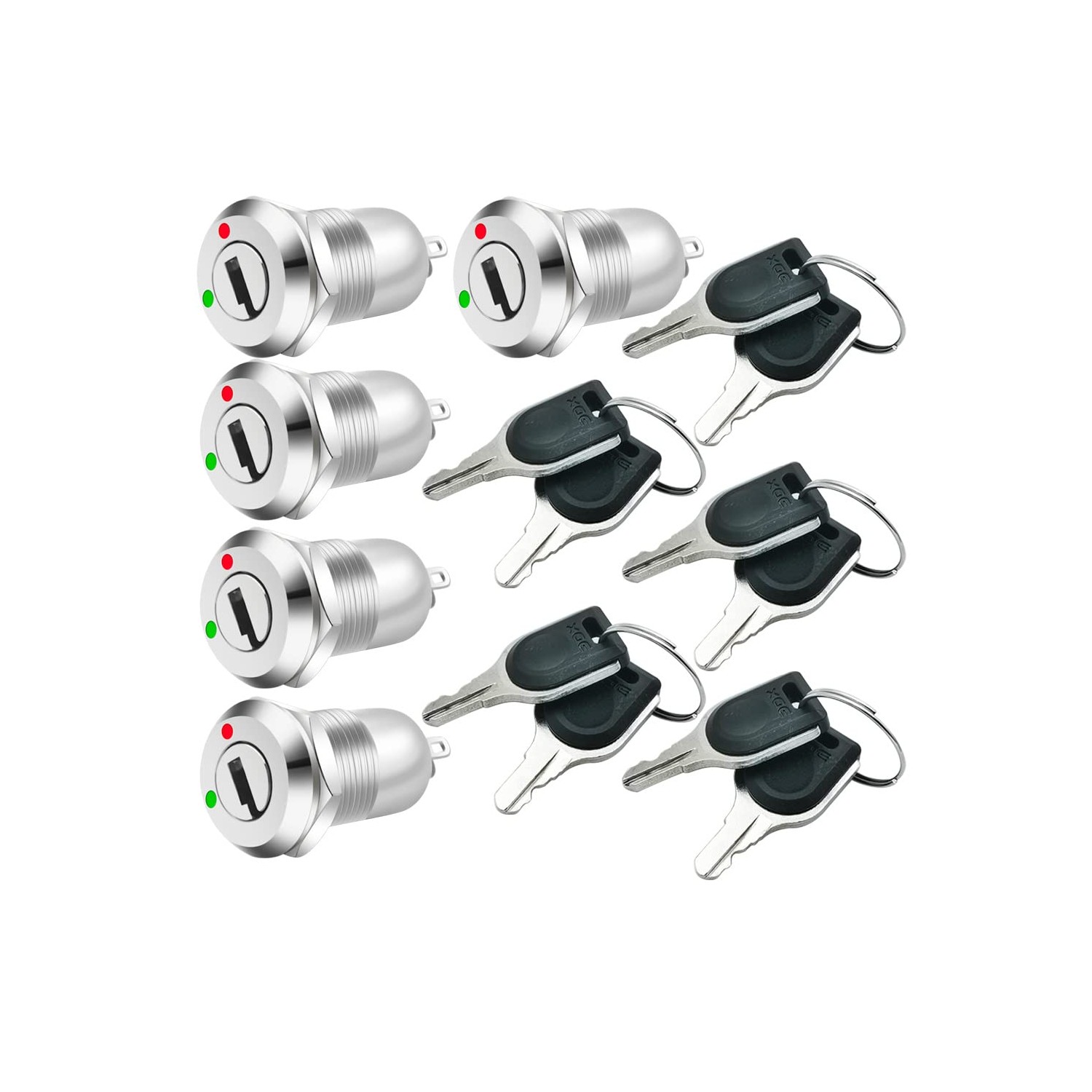 Gebildet 5pcs 12mm Metal Key Lock Switch On/Off Key Switch Lock ...