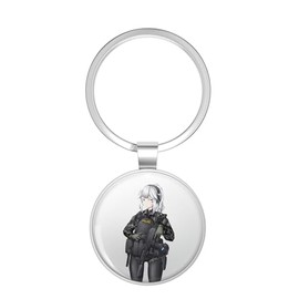 BKR Graphics Police Anime Girl Metal Double Sided Key Chain Keychain