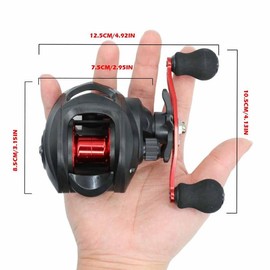 7.2:1 High Speed Gear Ratio Fishing Reel, Precision Casting Fishing Reel, Fishing Accessories For Outdoor Fishing - Color: Red And Black, Specification: right hand
