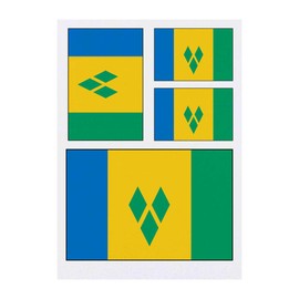 4 x 'Saint Vincent' Temporary Tattoos - Water Resistant, Skin-Safe, Non-Toxic Transfers, Mixed Sizes (TO00015080)