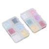2 Boxes 12 Grids 3D Flower Nail Charms Resin DIY