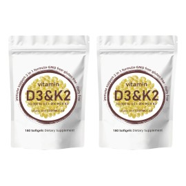 2 Paquetes De Vitamina D3 10,000 Ui + K2 (mk7) 200 Mcg