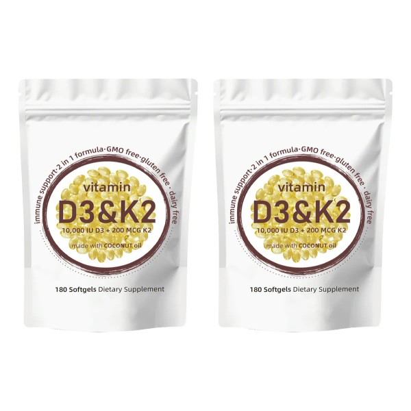 2 Paquetes De Vitamina D3 10,000 Ui + K2 (mk7)