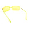 SA106 90s Rimless Curved Rectangle Agent Style Plastic Sunglasses -