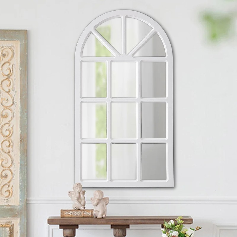 Sintosin Rustic Arched Window Pane Mirror 20 X 36 Inch,