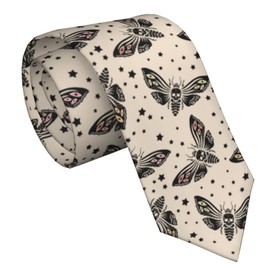 CVFGHJOKC Gothic Moth Men'S Ties 3.1" Classic Silk Mens Neckties Novelty Soft Neck Tie For Formal Business Ties Wedding Party Groomsmen