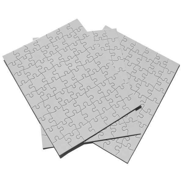 Inovart Puzzle-It 63 Piece Blank Puzzle, 24 Puzzles Per Package, 8-1/2" x 11", White