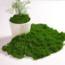 5.3 Oz/150g Artificial Fake Moss, Fake Green Moss Faux Moss for Potted Plant Craft Fairy Gardens Wedding Party