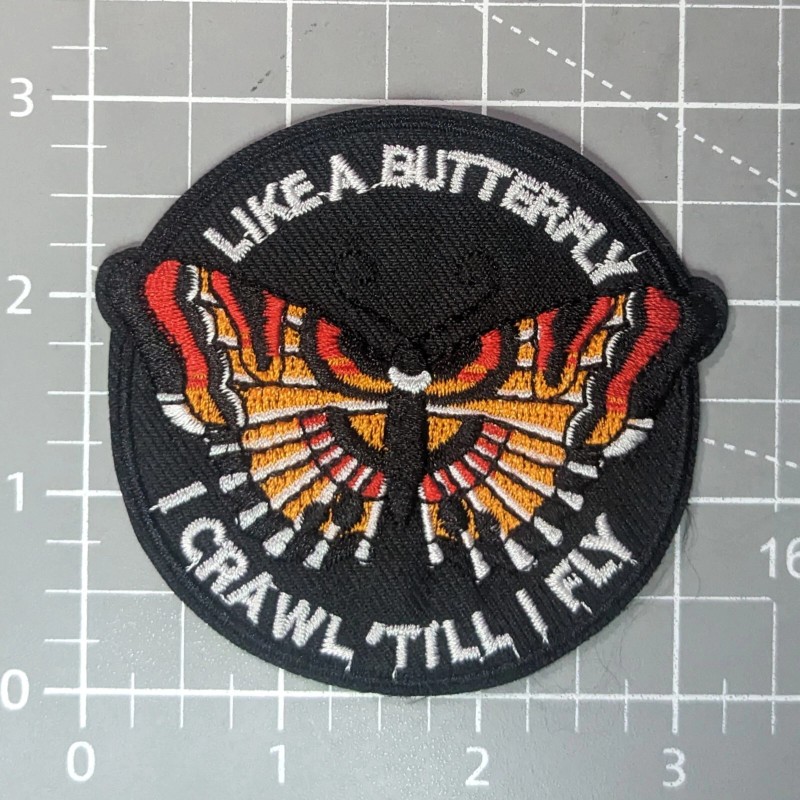 Butterfly Patch Crawl Before You Fly Inspire Embroidered Iron On