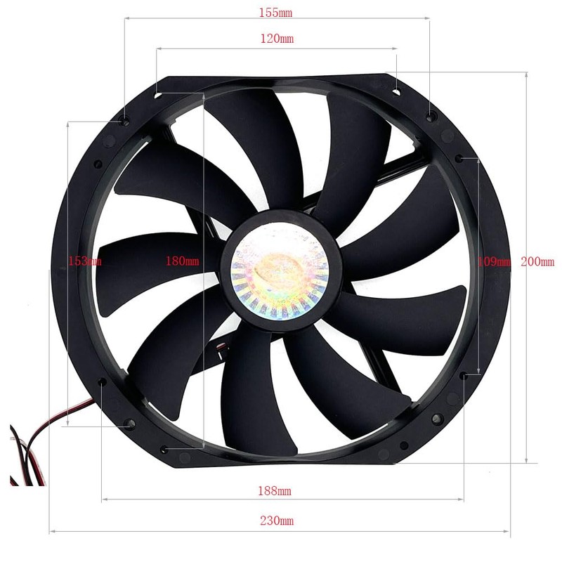 Large Size Air Flow Computer Case Fan,230mm 23cm 12V Mute