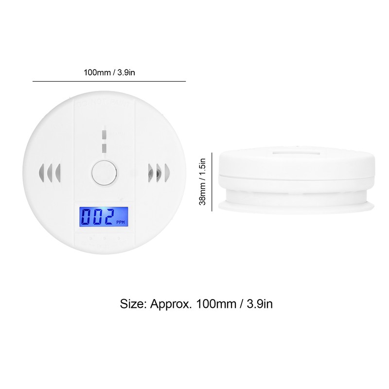 Carbon Monoxide Detector Alarm with LCD Display Soot Home Gas