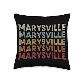 Marysville Ohio Marysville OH Retro Vintage Text Throw Pillow, 16x16, Multicolor