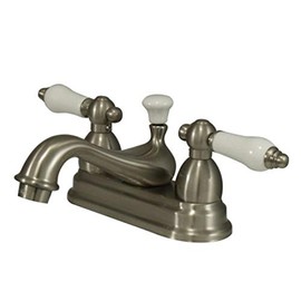 Kingston Brass KS3608PL 4 in. Centerset Bathroom Faucet, Brushed Nickel