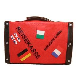 Money Box Suitcase Red Travel Suitcase 14 x 11.5 cm