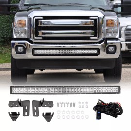 21ST for 11-16 Ford F250 F350 Super Duty Lower Bumper 42"IN LED Light Bar+Mounts+Wir