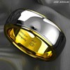 ATOP 8Mm Gold Silver Tungsten Carbide Ring for Men Wedding