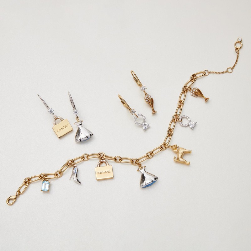 Kleinfeld Womens Bridal Icons Charm Adjustable Bracelet, Crystal/Two-tone, One Size