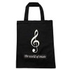 Rhythm Piano Music Tote Bag Without Gusset (M, Black)