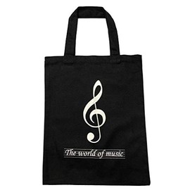 Rhythm Piano Music Tote Bag Without Gusset (M, Black)