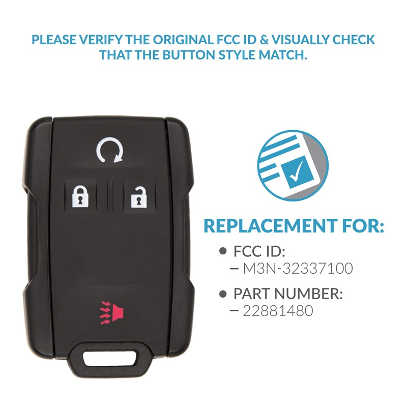 Keyless2Go Replacement for 4 Button Replacement Remote 315 Mhz for