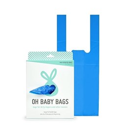 Oh Baby Bags Disposable Dirty Diaper Bags, 140 Cented Bags, Blue