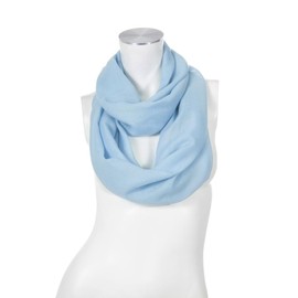 Majea Women’s Narrow Loop Alice Scarf, Spring Shawl, Tube Scarf, Round Scarf, Plain Infinity Scarf - light blue, size: 160x52