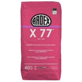 Ardex X77 Microtec Fiber Reinforced Tile & Stone Mortar - Gray, 40 lb