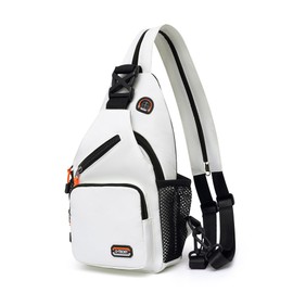 O-TBOST Travel Small Sling Bag Crossbody Bags for Women Men Casual Backpack Cross Body Pack Daypack for Hiking and Biking, White